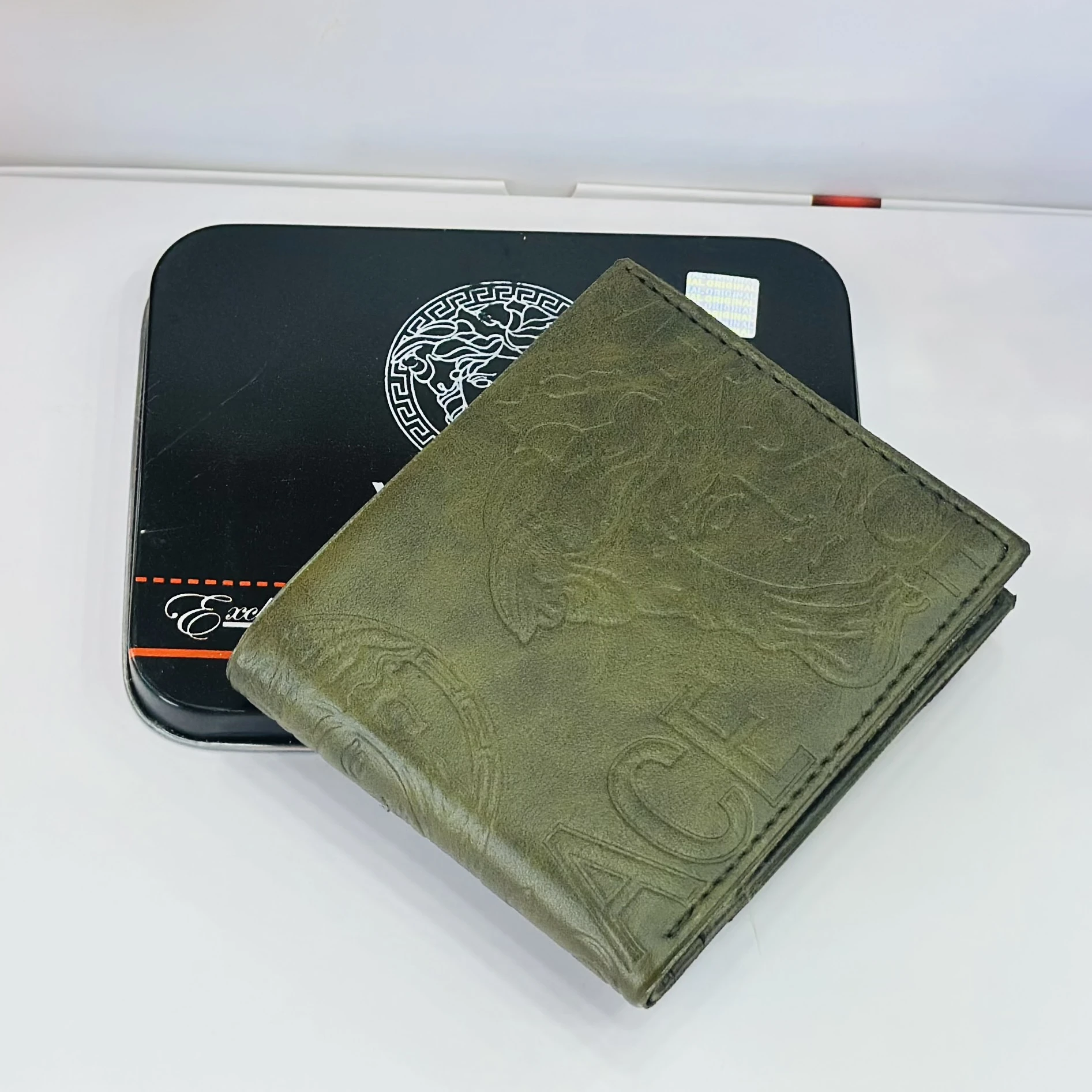 Versace men's artificial leather bifold wallet