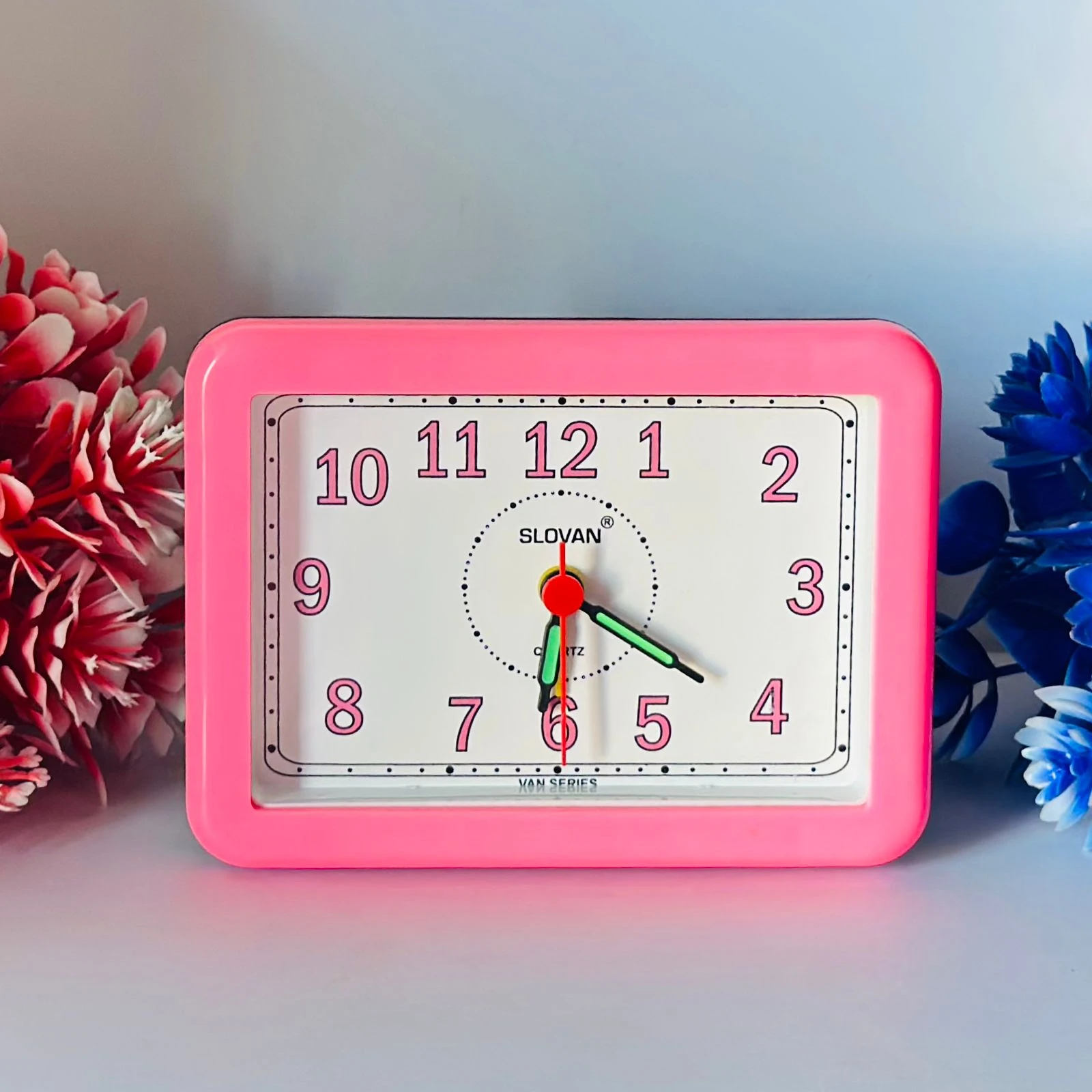 Alarm watch with pink color
