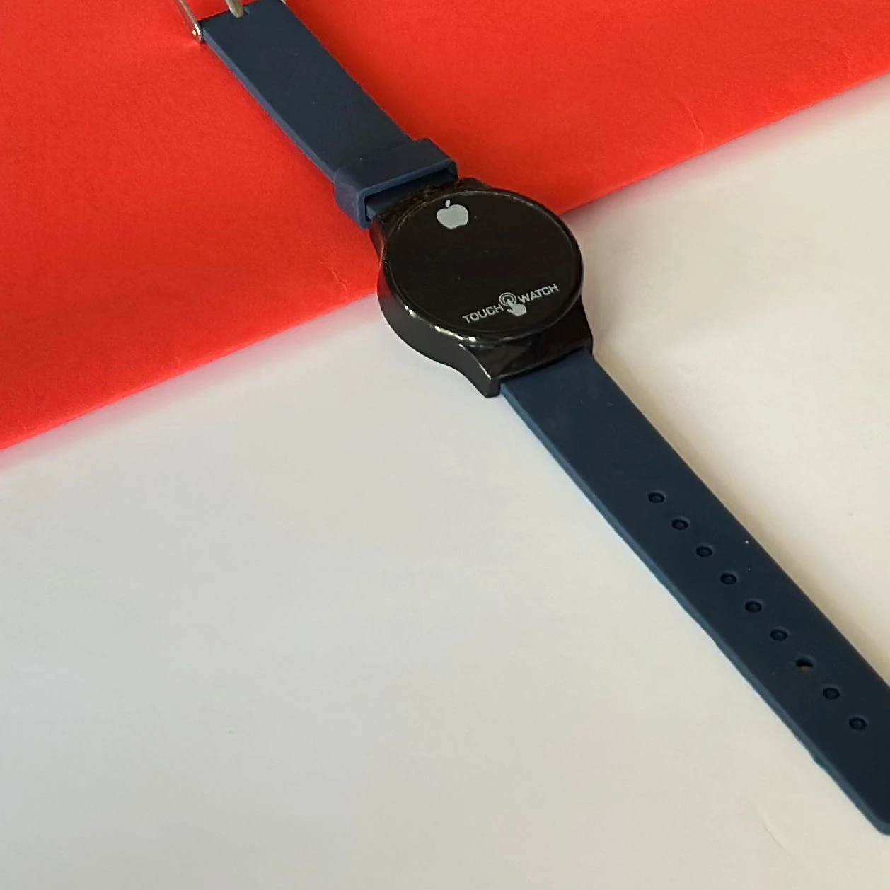 Digital watch with a silicone strap