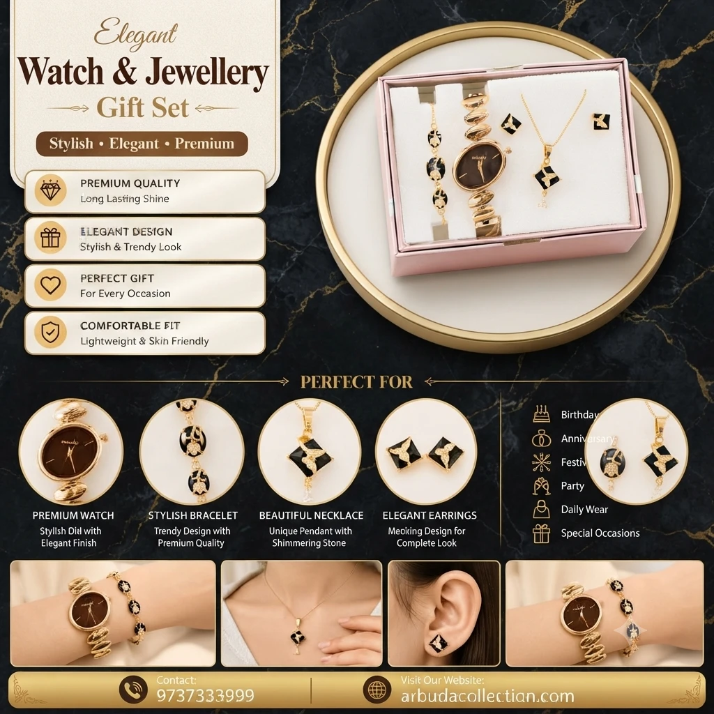 an elegant women's watch and jewelry gift set