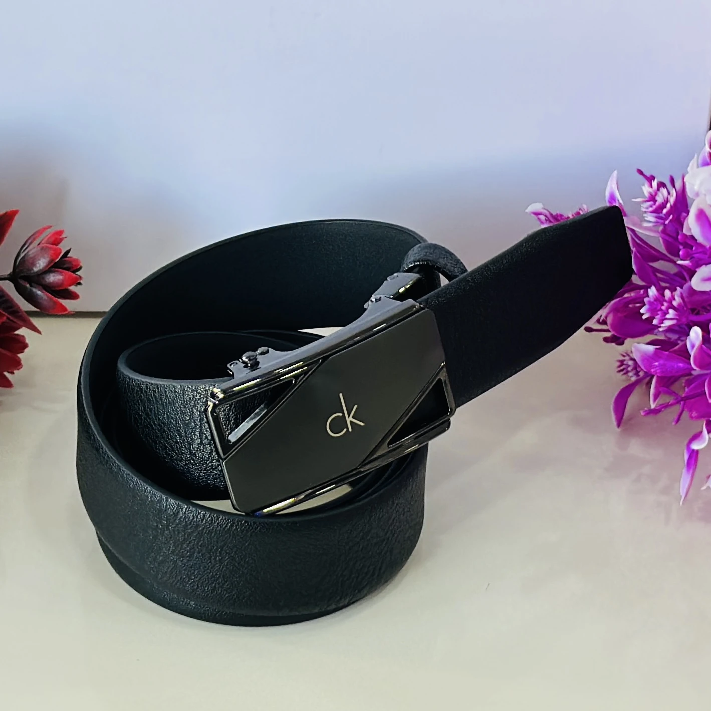 Calvin Klein black leather men's belt