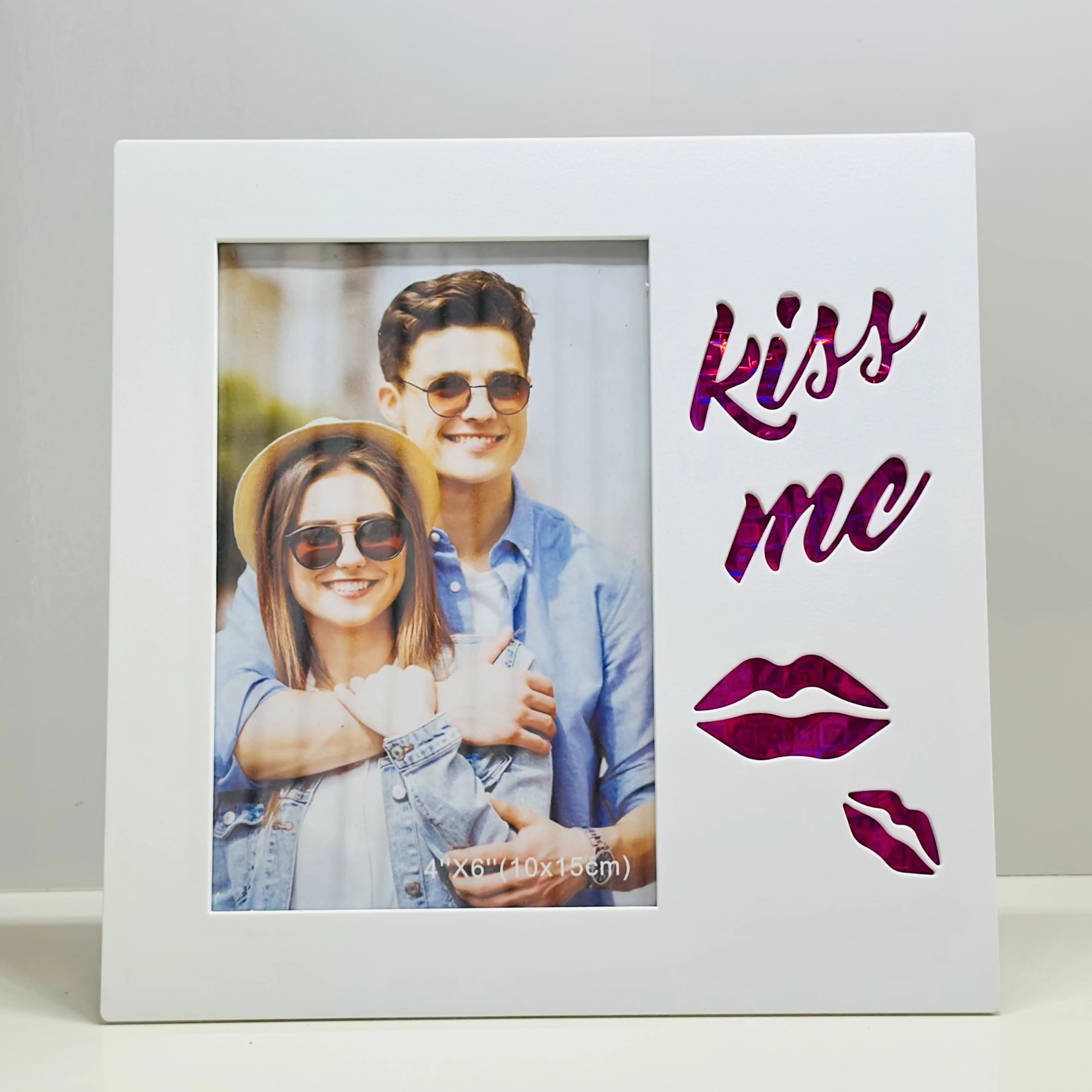 Kiss Me White Photo Frame(SKU-1PX47C)