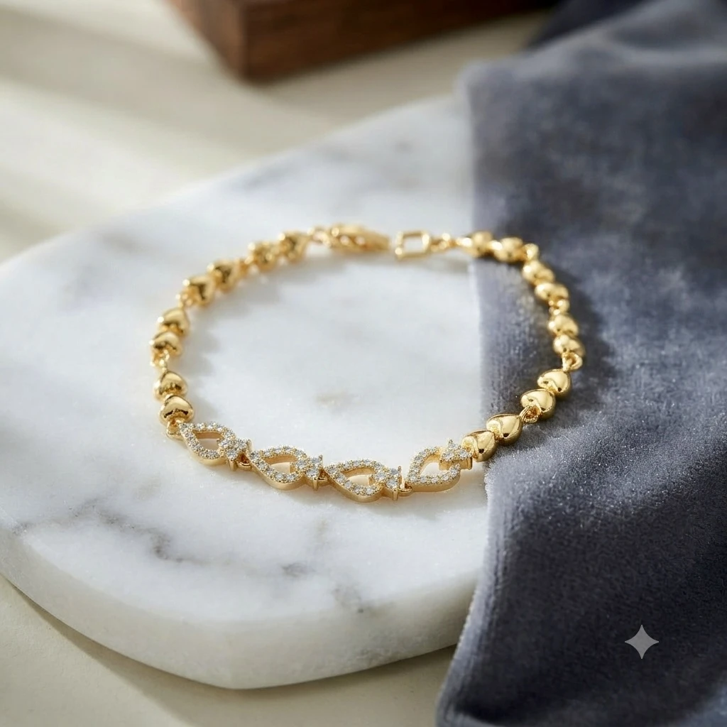 Gold toned link bracelet