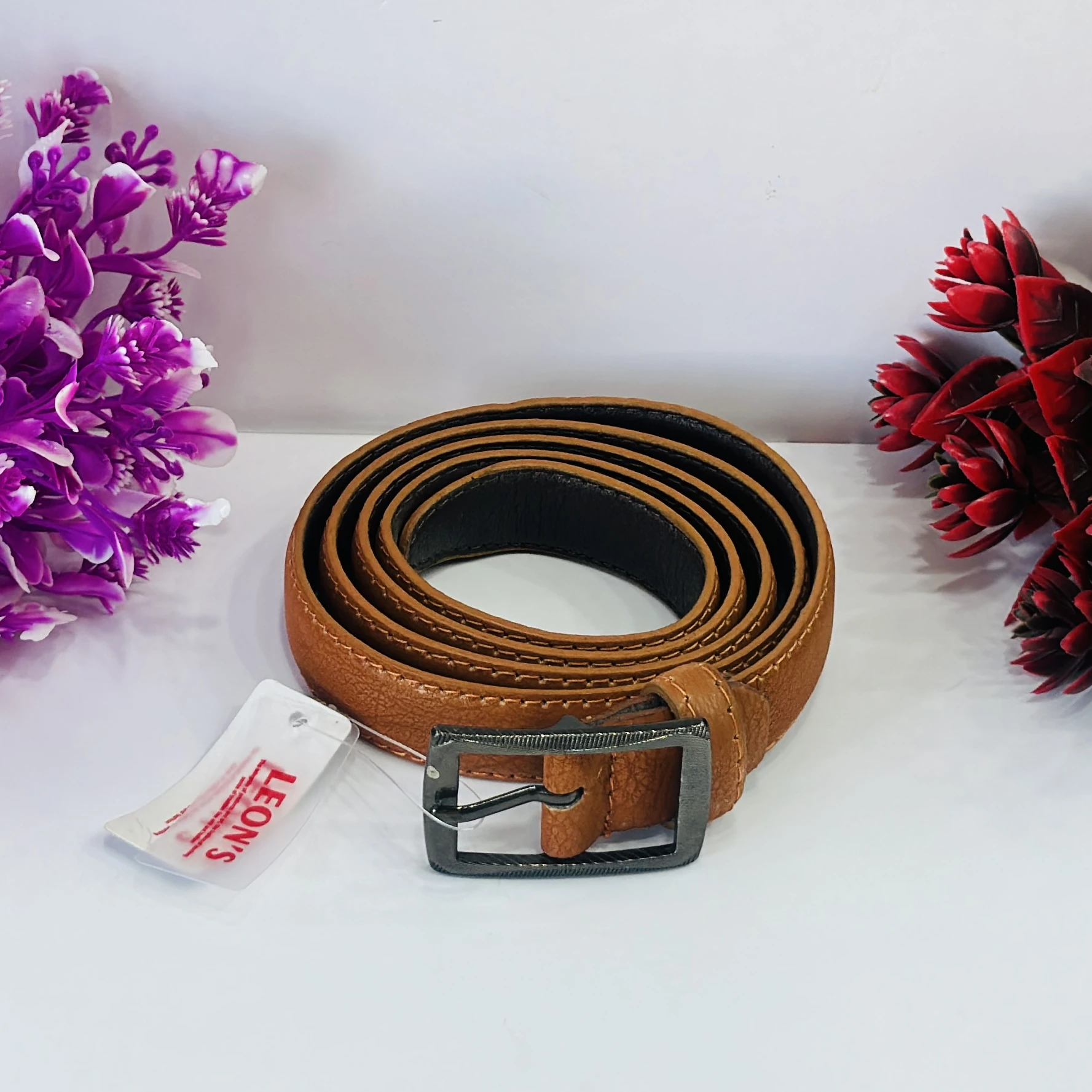 Tan  casual leather belt