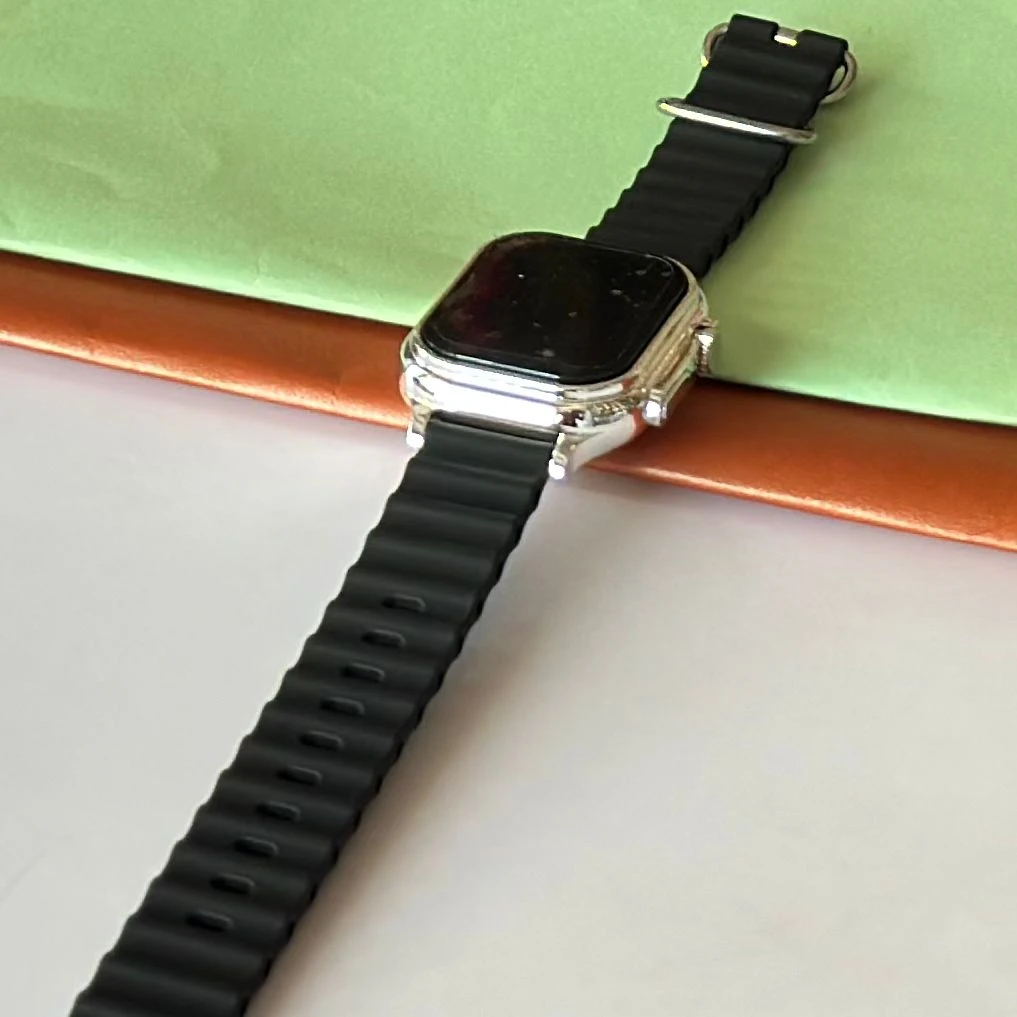 Black digital watch with a silicone strap