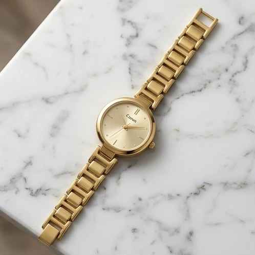 Gold toned Citron analog wristwatch