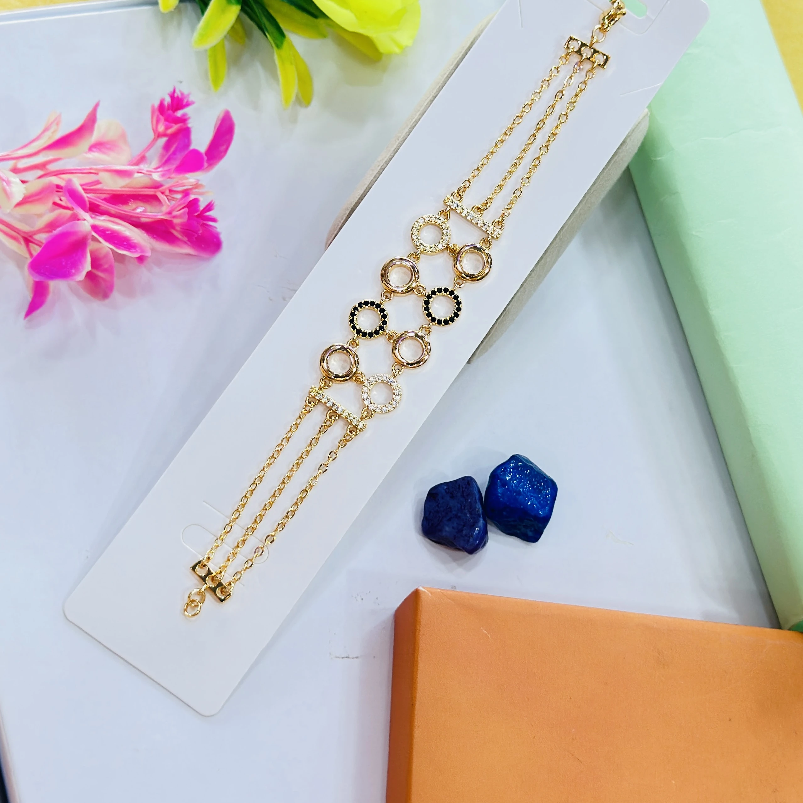 H&H Designer Collection premium quality anti-tarnish gold-tone link bracelet