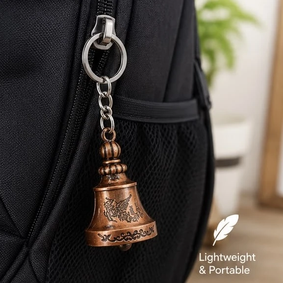Tibetan-style "guardian bell" keychain