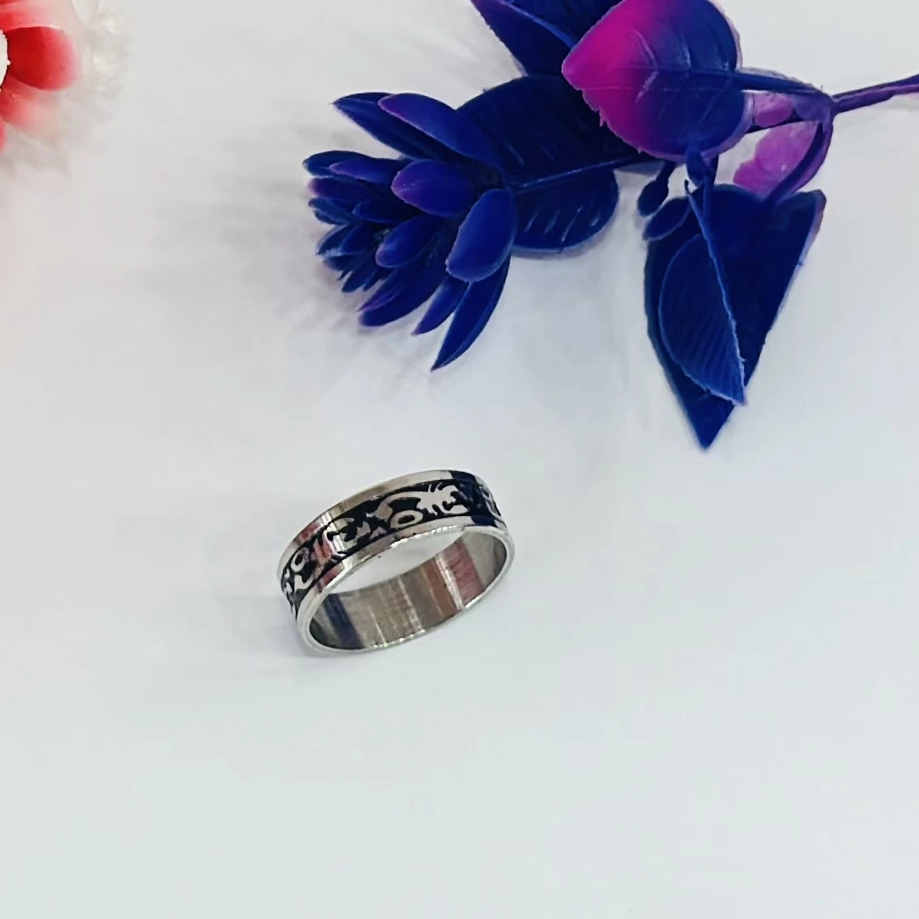 Shopping Dust black stripe ring for men