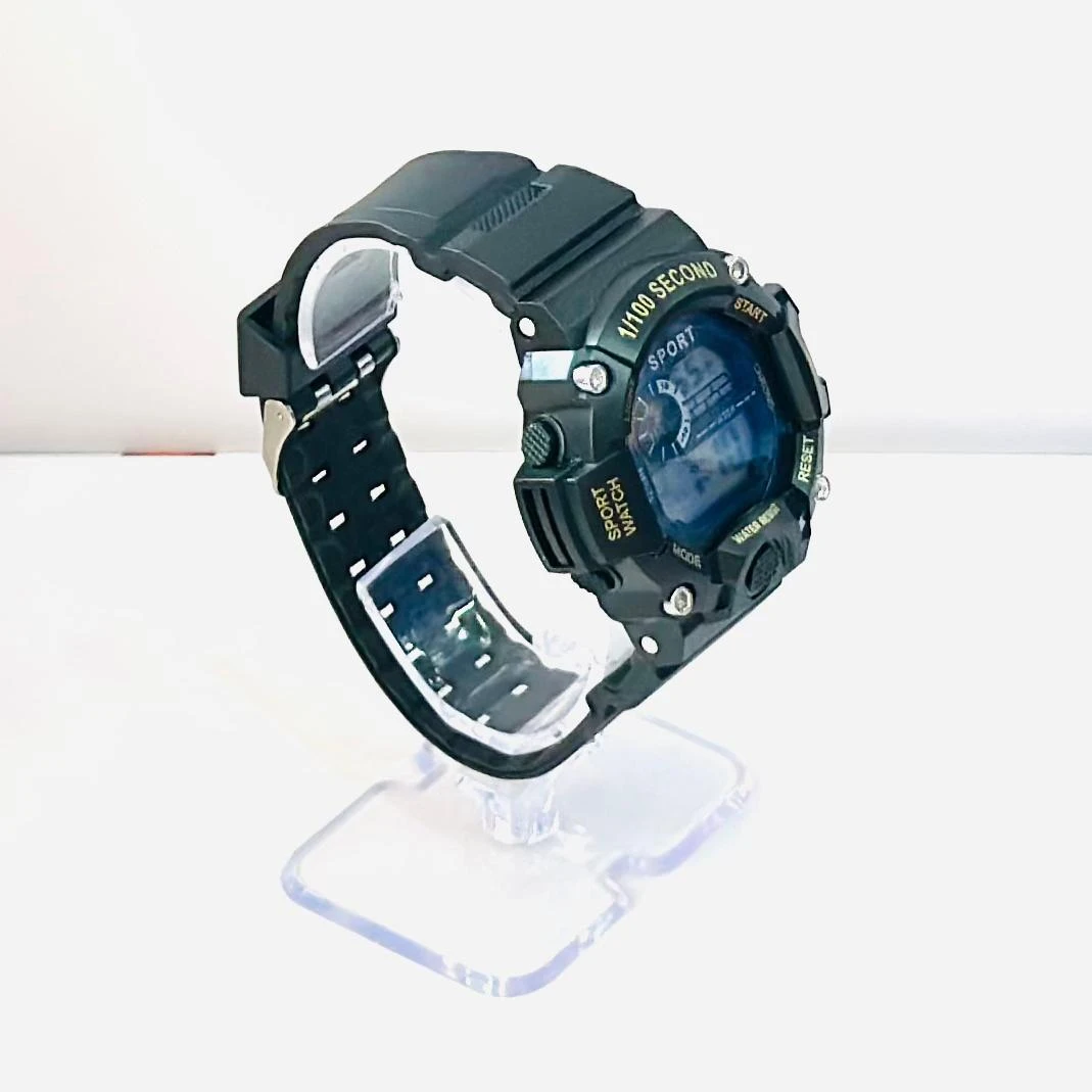 Black digital sports watch