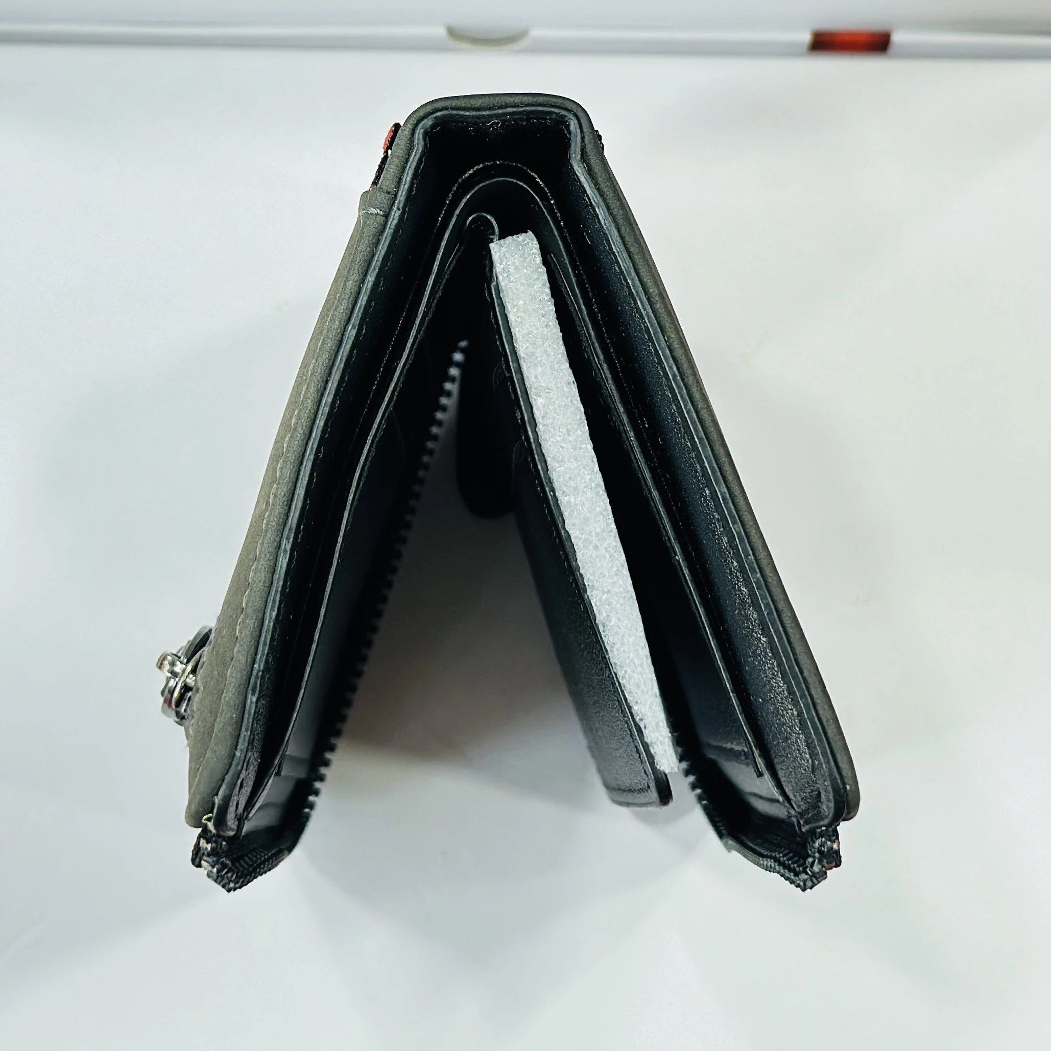 Grey Loise Borren branded bi-fold wallet
