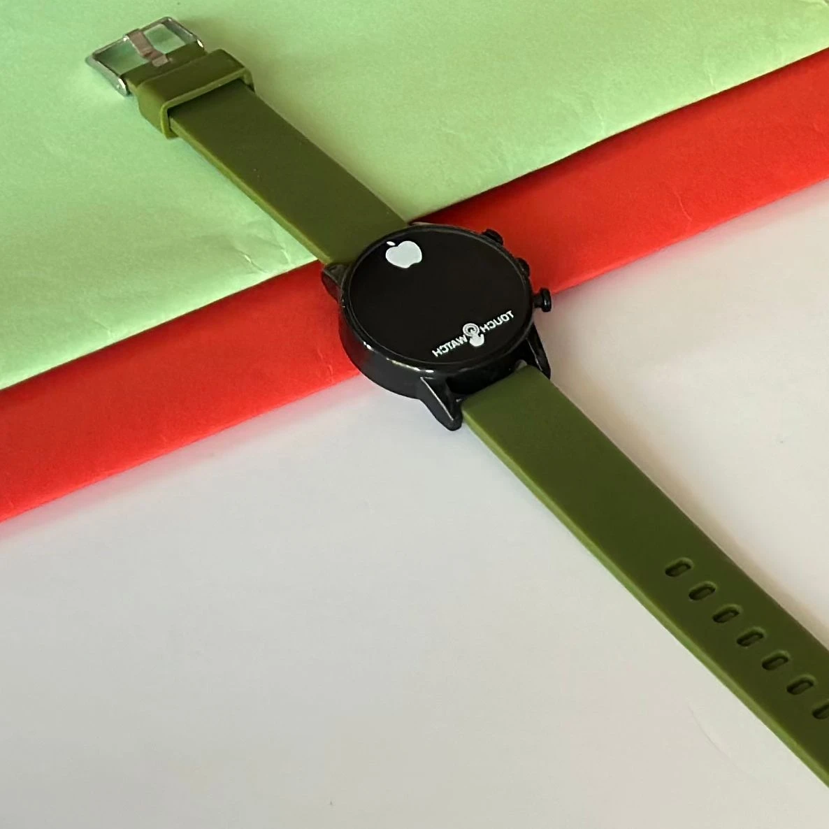 Green digital watch