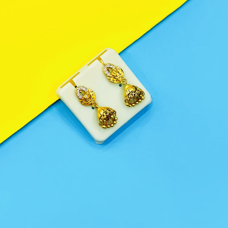 elegant gold-plated jhumka earrings