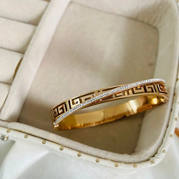 Golden steel Kada bracelet