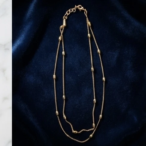 Gold plated layered necklace
