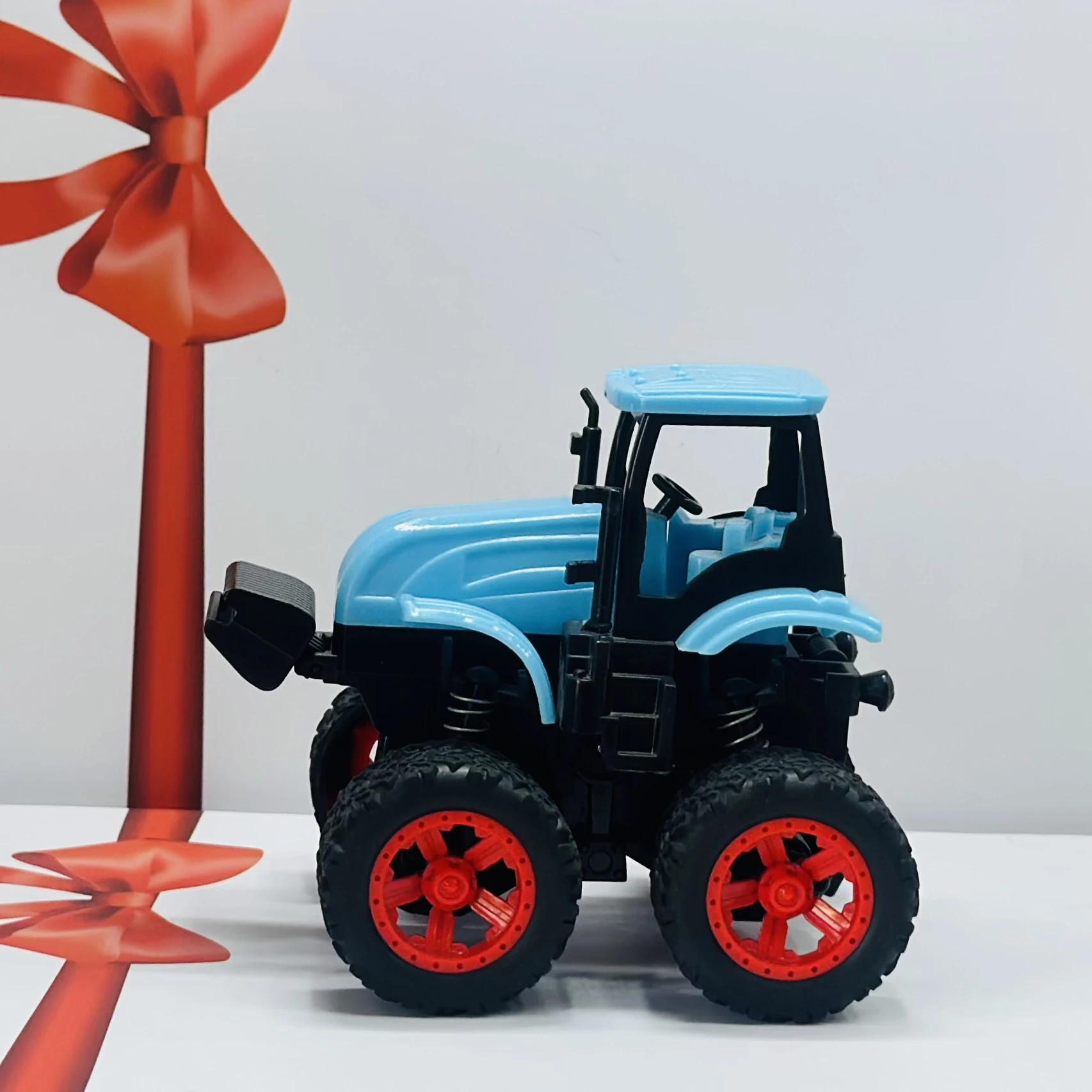 Blue toy tractor