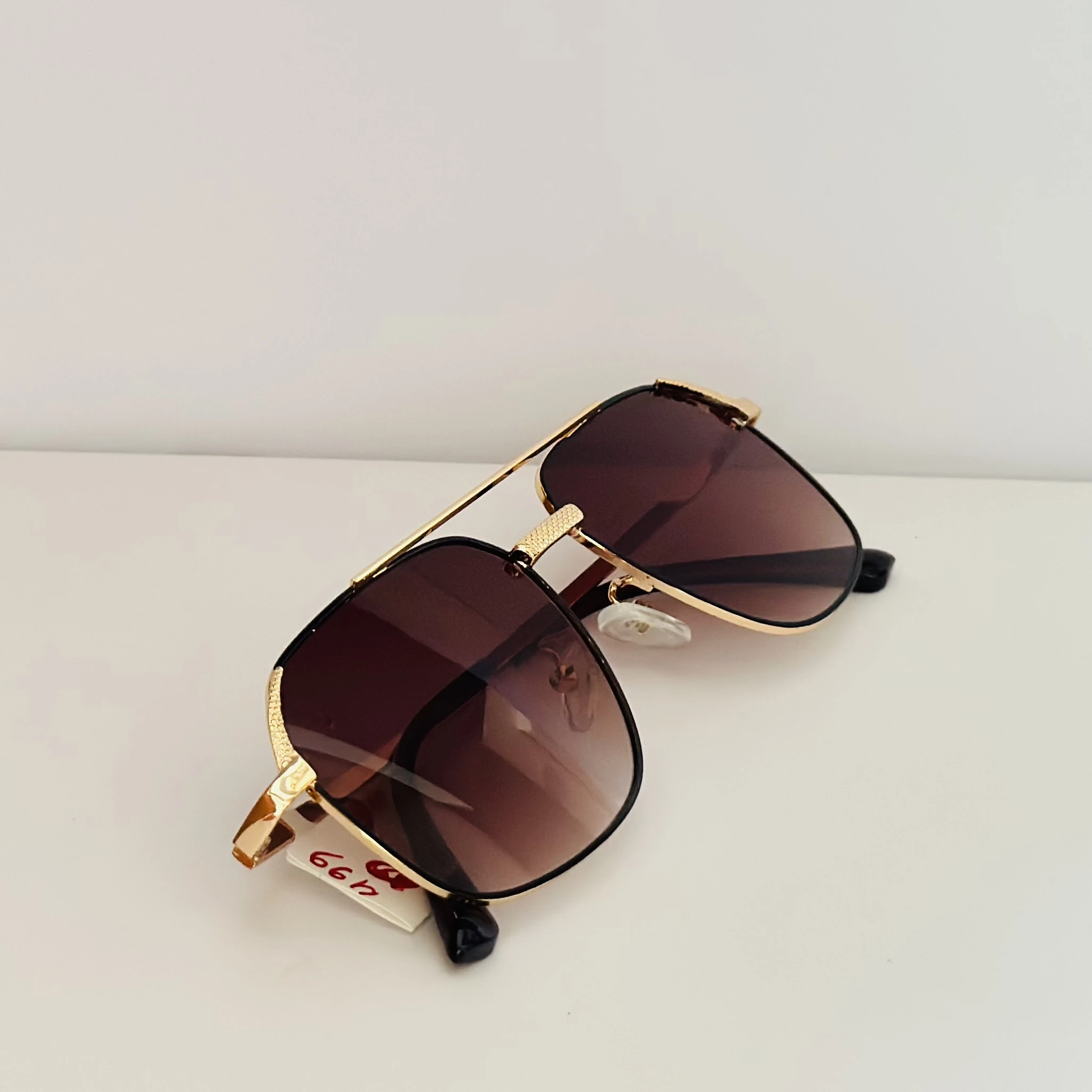 Vincent Chase gold and black square sunglasses