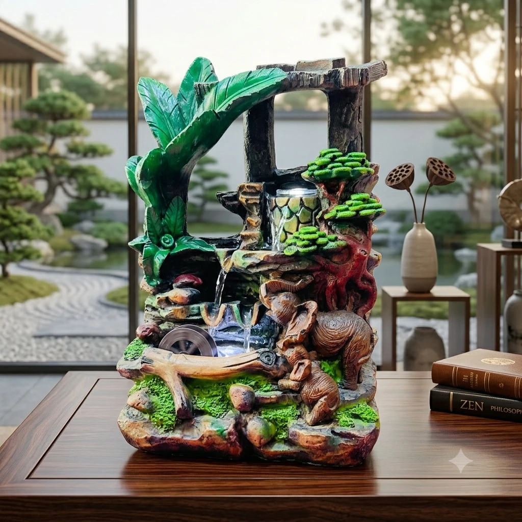 Polyresin  Brown water fountain