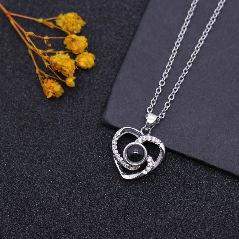 Silver Heart Projection Pendant