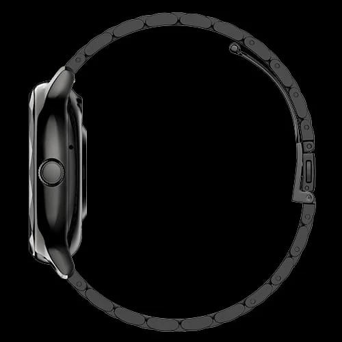 NoiseFit Grace women's smartwatch, featuring a 1.1-inch AMOLED display and a metallic finish.