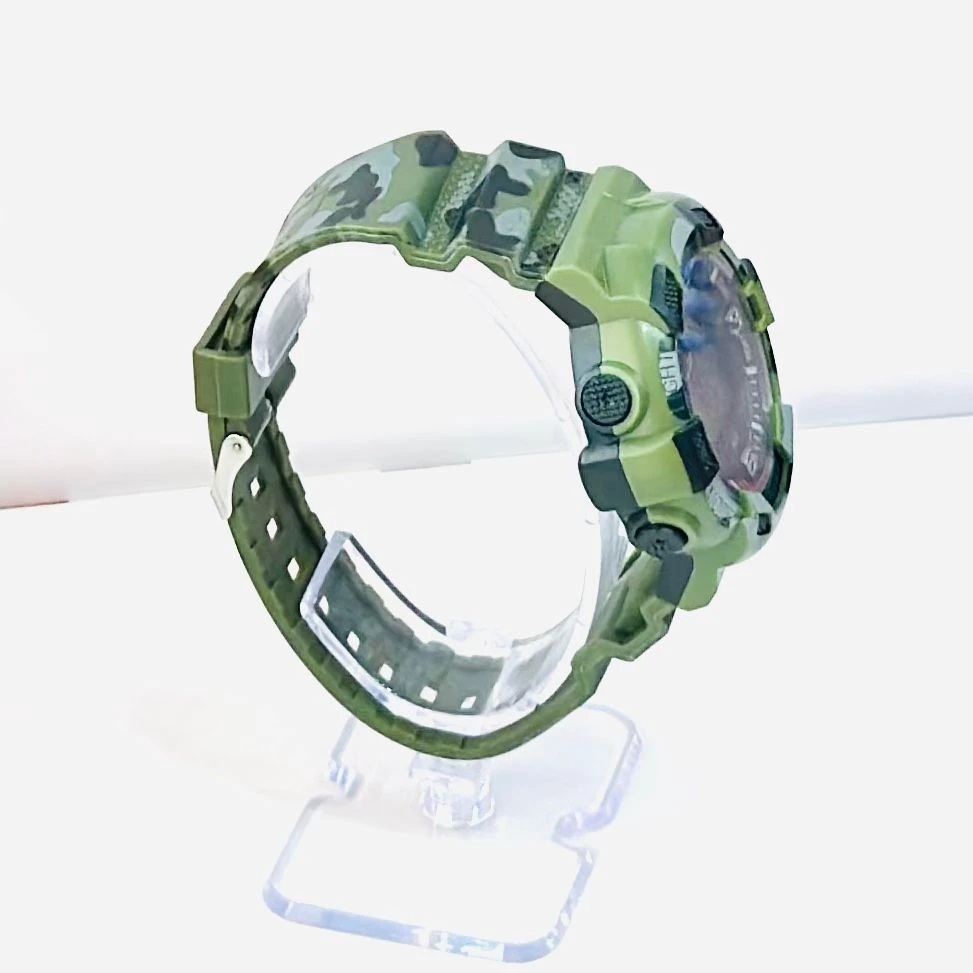 Green digital sports watch