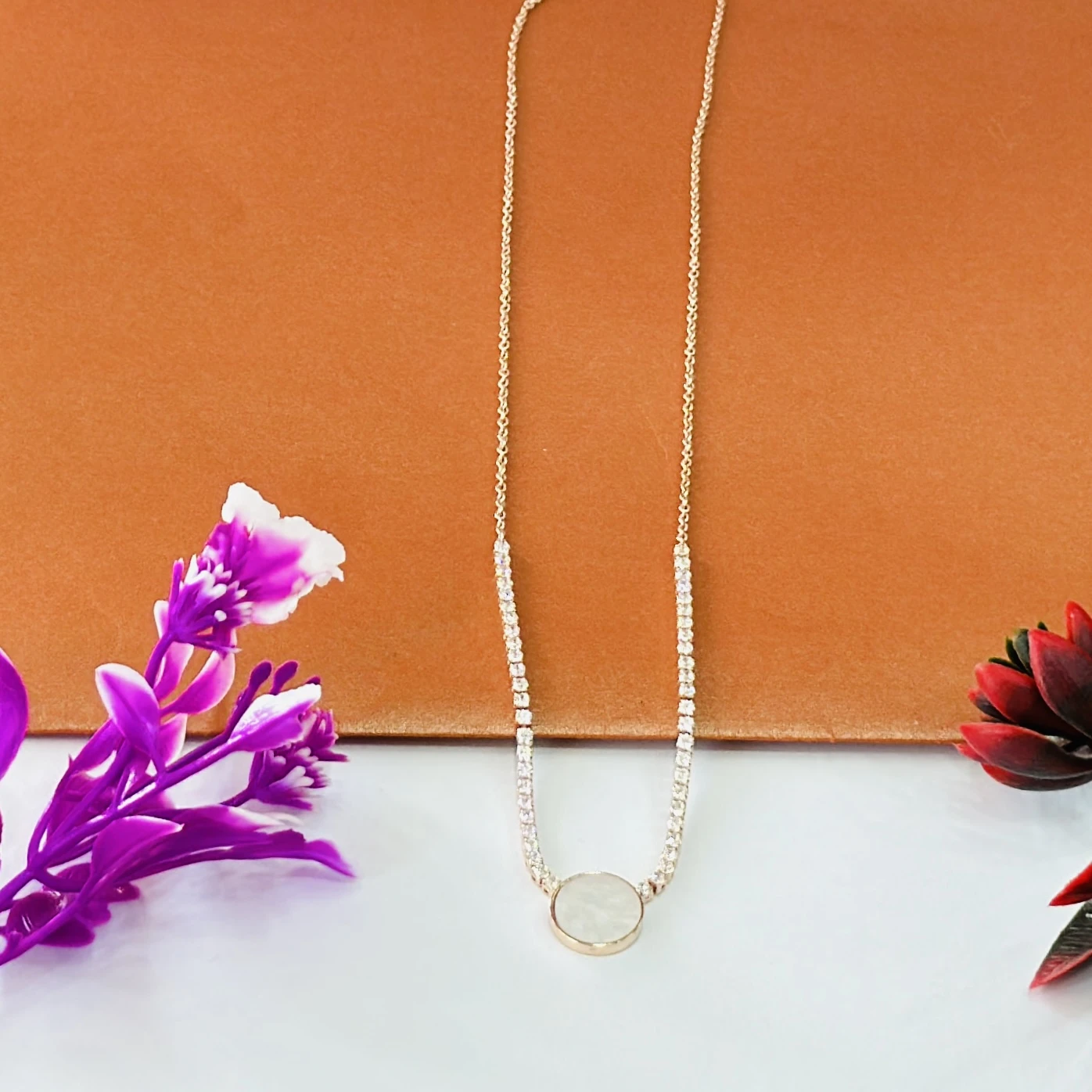 Gold -plated tennis necklace