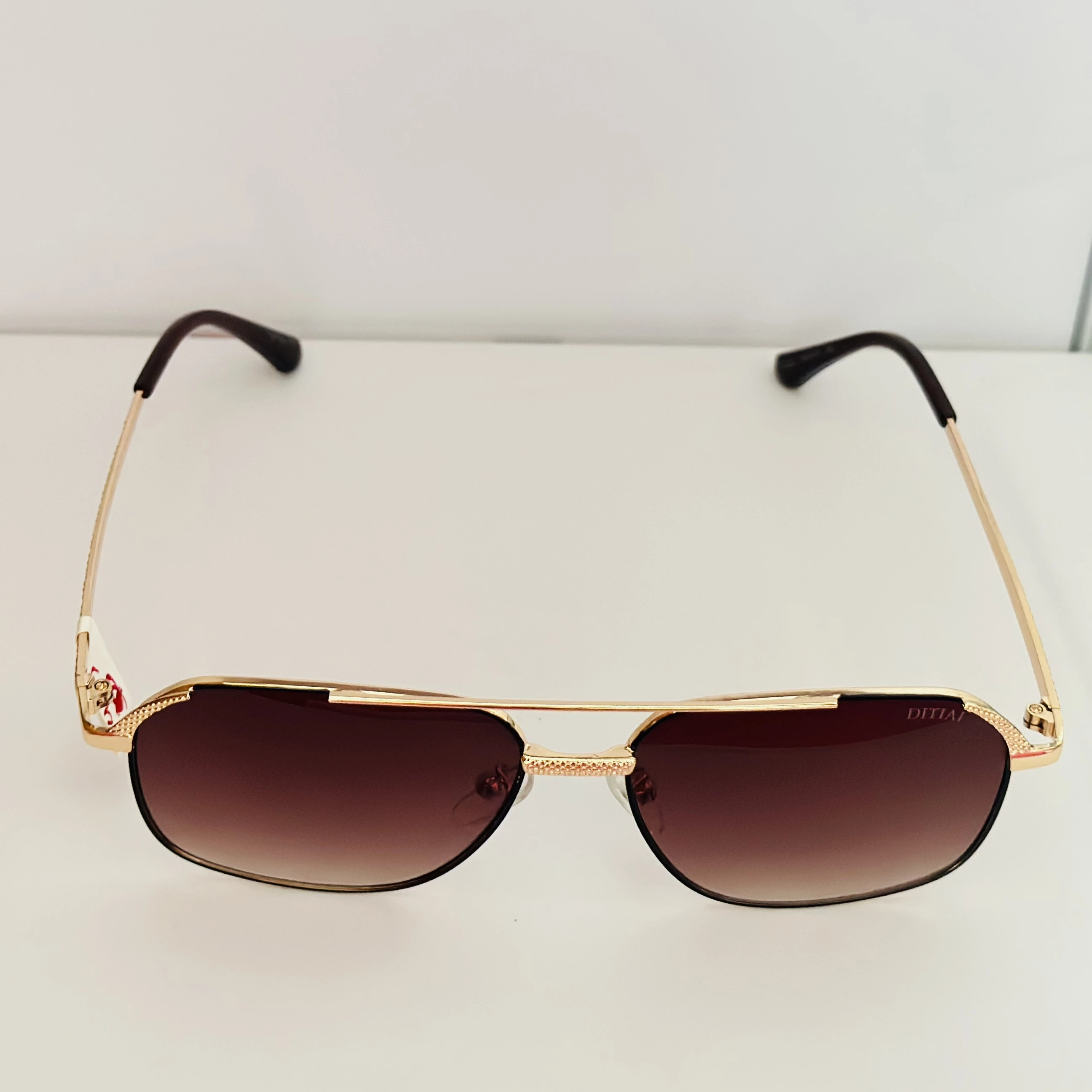 Vincent Chase gold and black square sunglasses