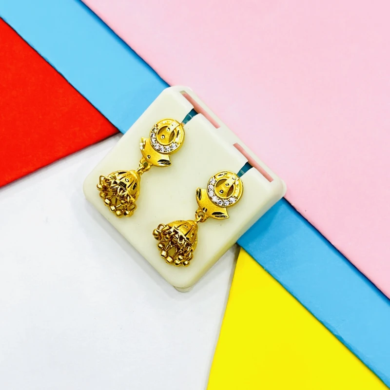 Gold -plated jhumka earrings