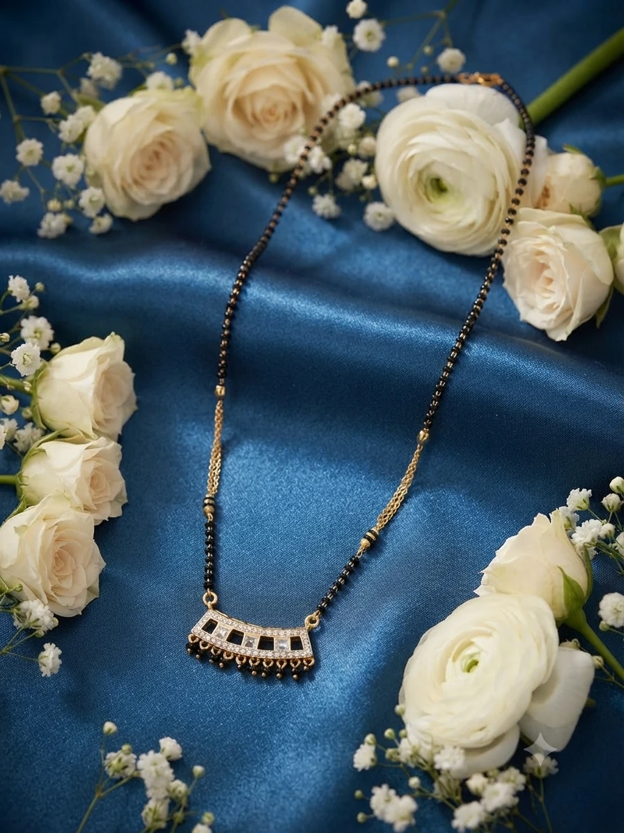 Meenaz gold-plated brass mangalsutra