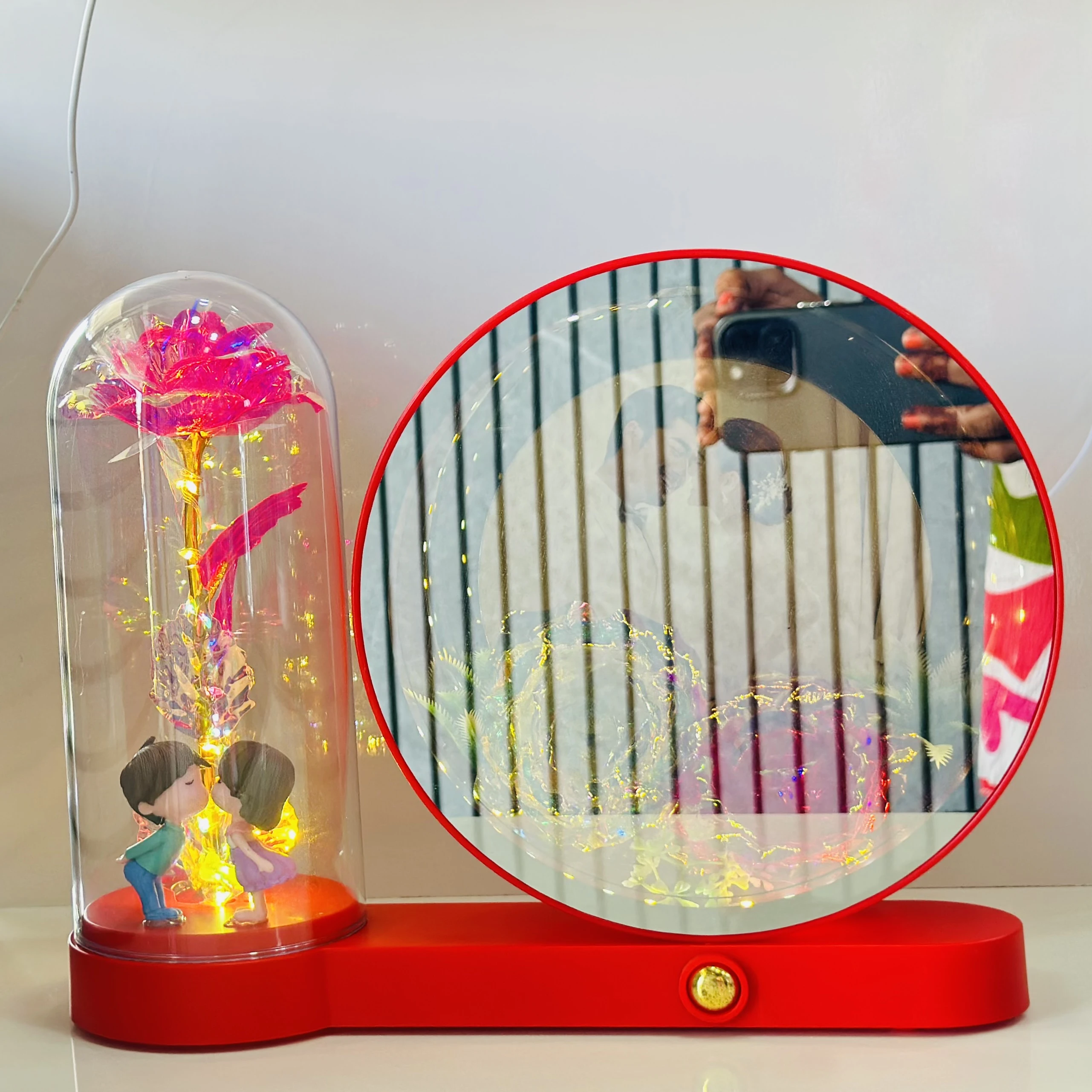 Eternal Rose in Glass with LED Light(SKU-3D244G)