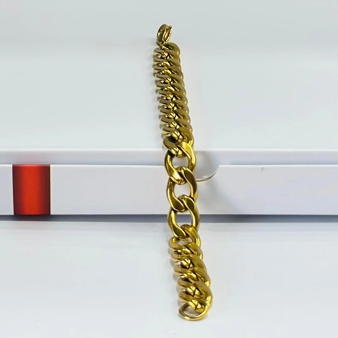Stylish Design with Diamond Funky Design Gold Plated Bracelet for Men