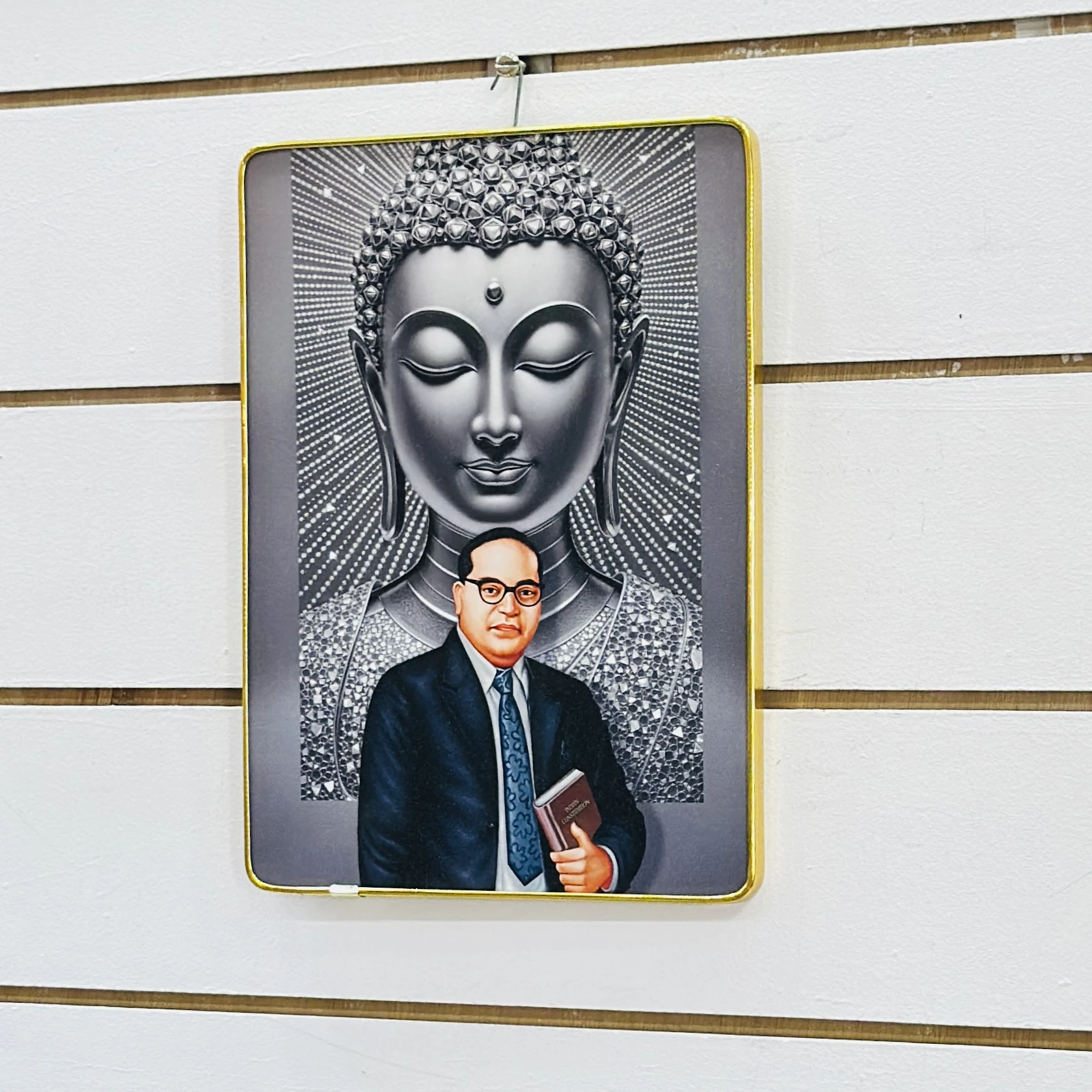 Dr. B.R. Ambedkar with a backdrop of a Buddha statue……ZKQXCX