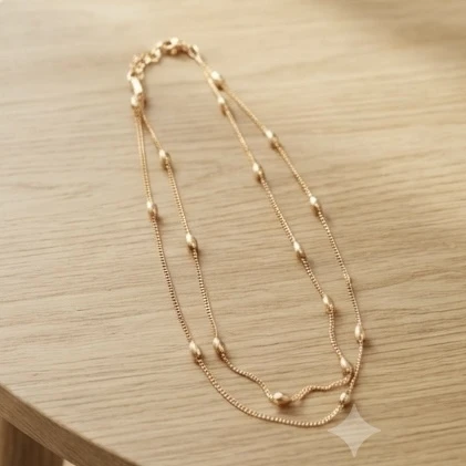 Gold plated layered necklace
