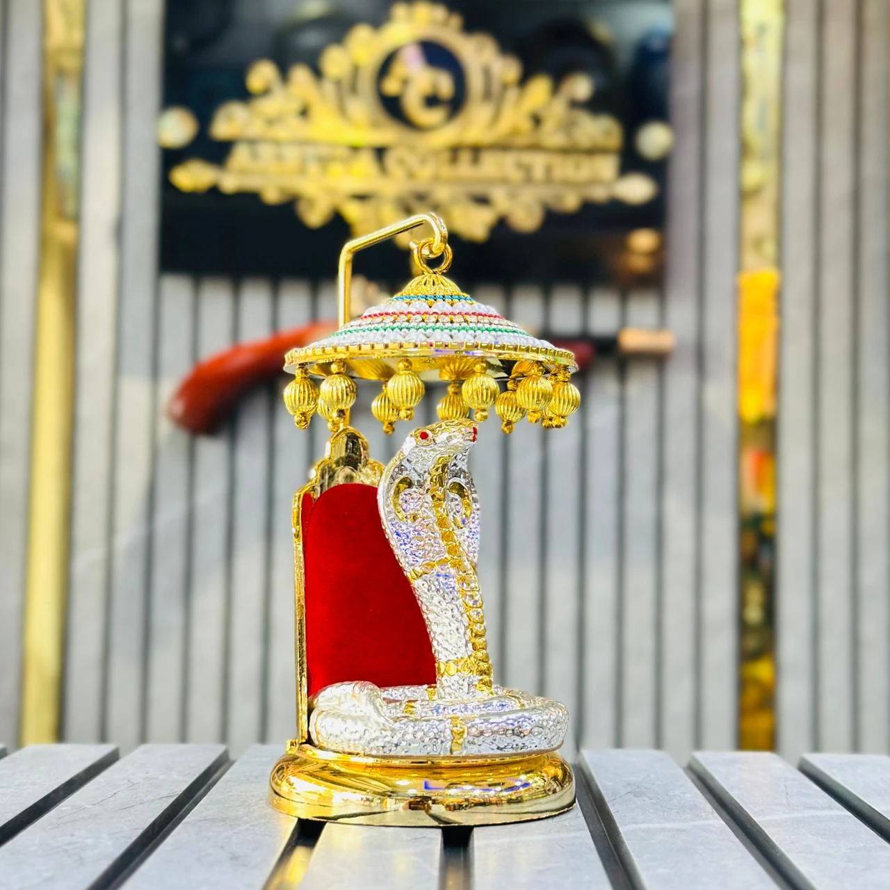 Silver Gold plated Goga bapa murti