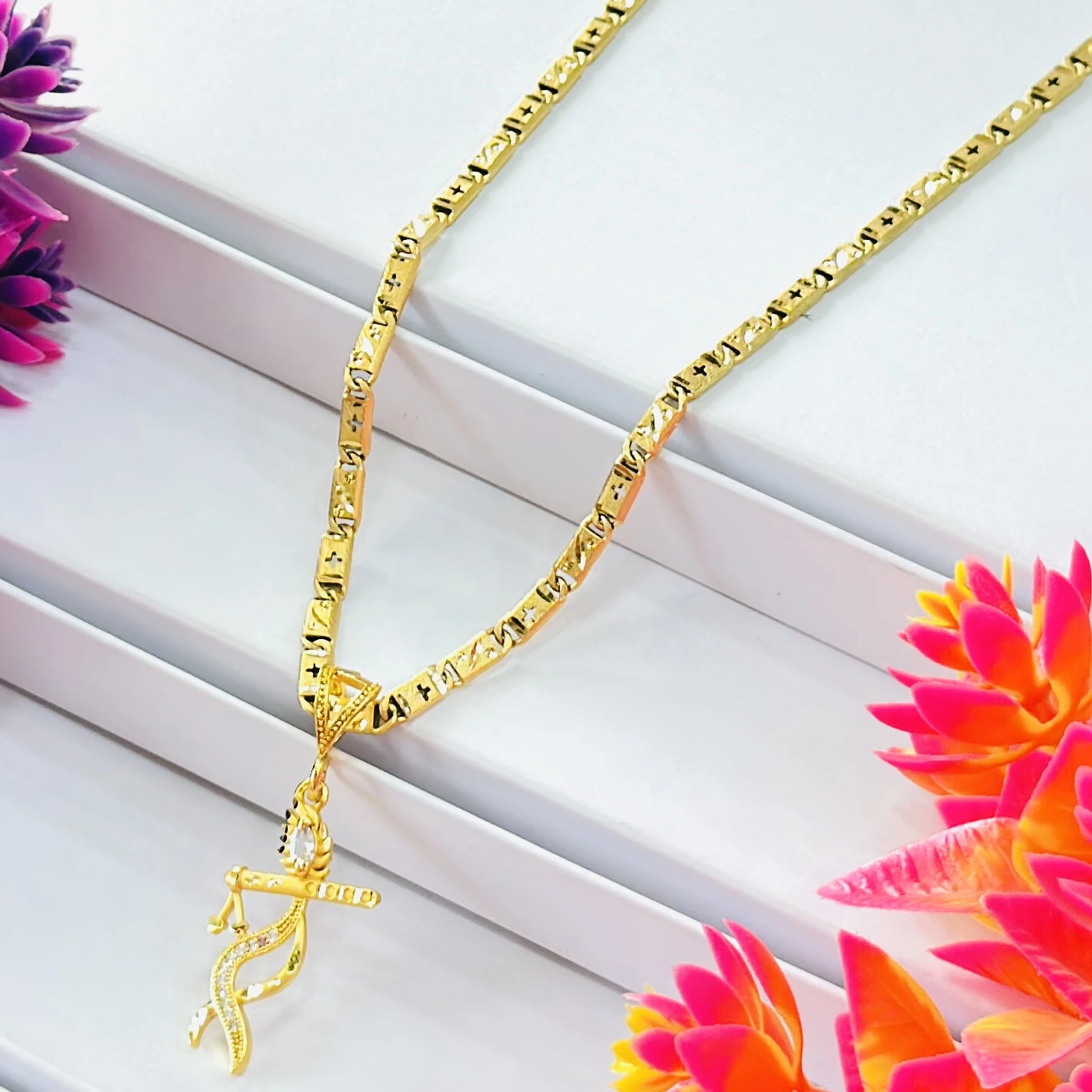 Gold plated chain with a Lord Krishna pendant