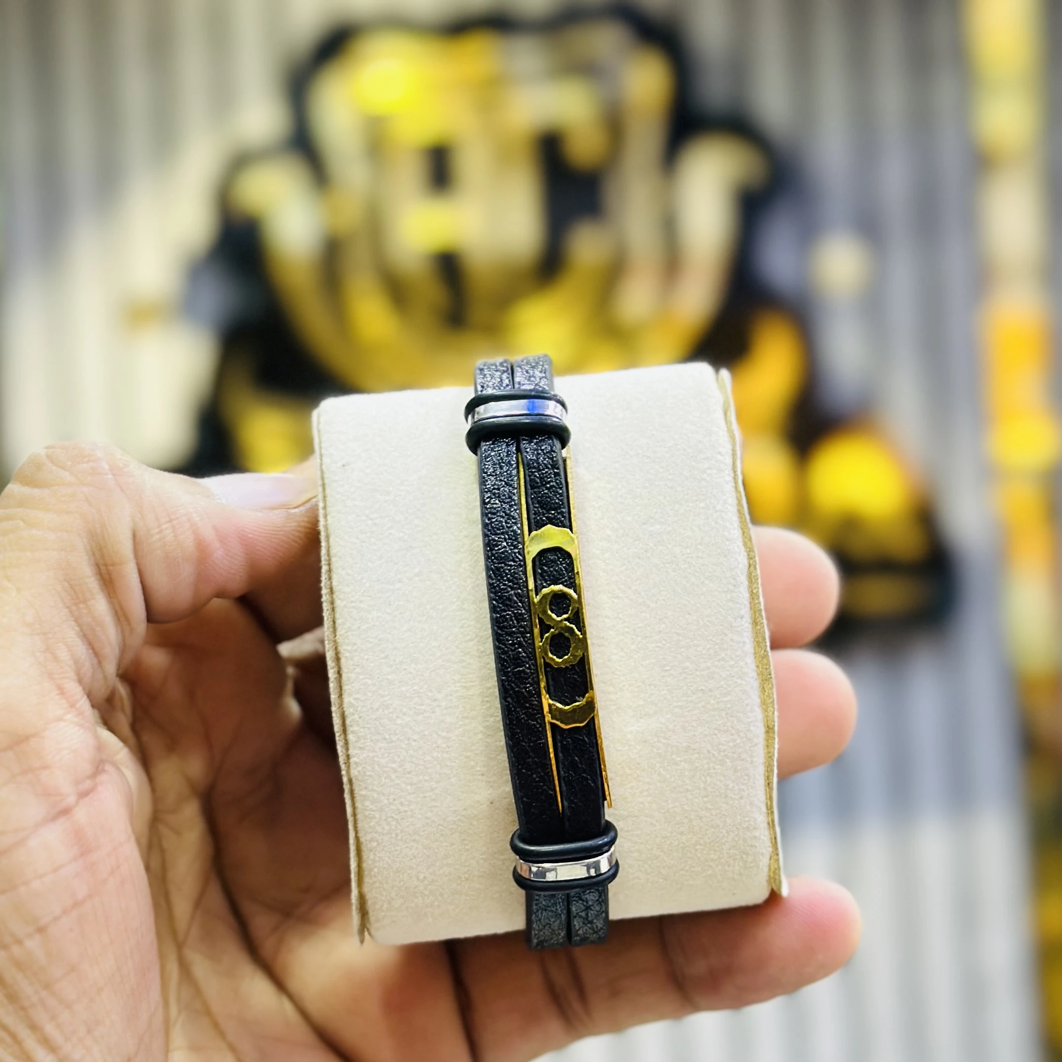 Men’s Classic Leather Beaded Bracelet