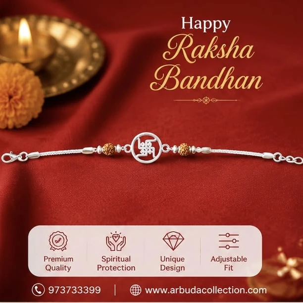 sterling silver and features a swastik symbol charm.