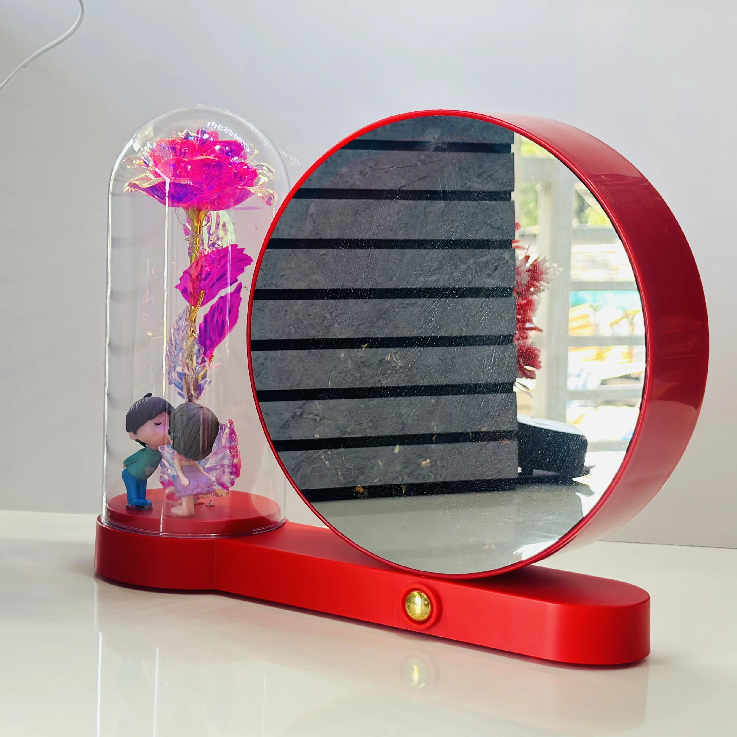 Eternal Rose in Glass with LED Light(SKU-3D244G)