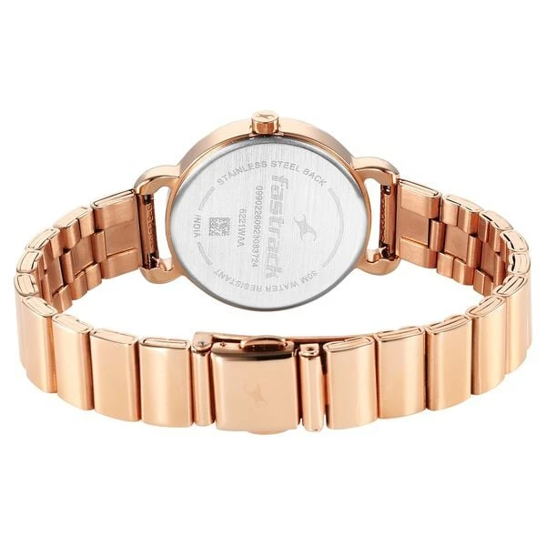 Fastrack Pulse Quartz Analog Silver Dial Stainless Steel Strap Watch for Girls