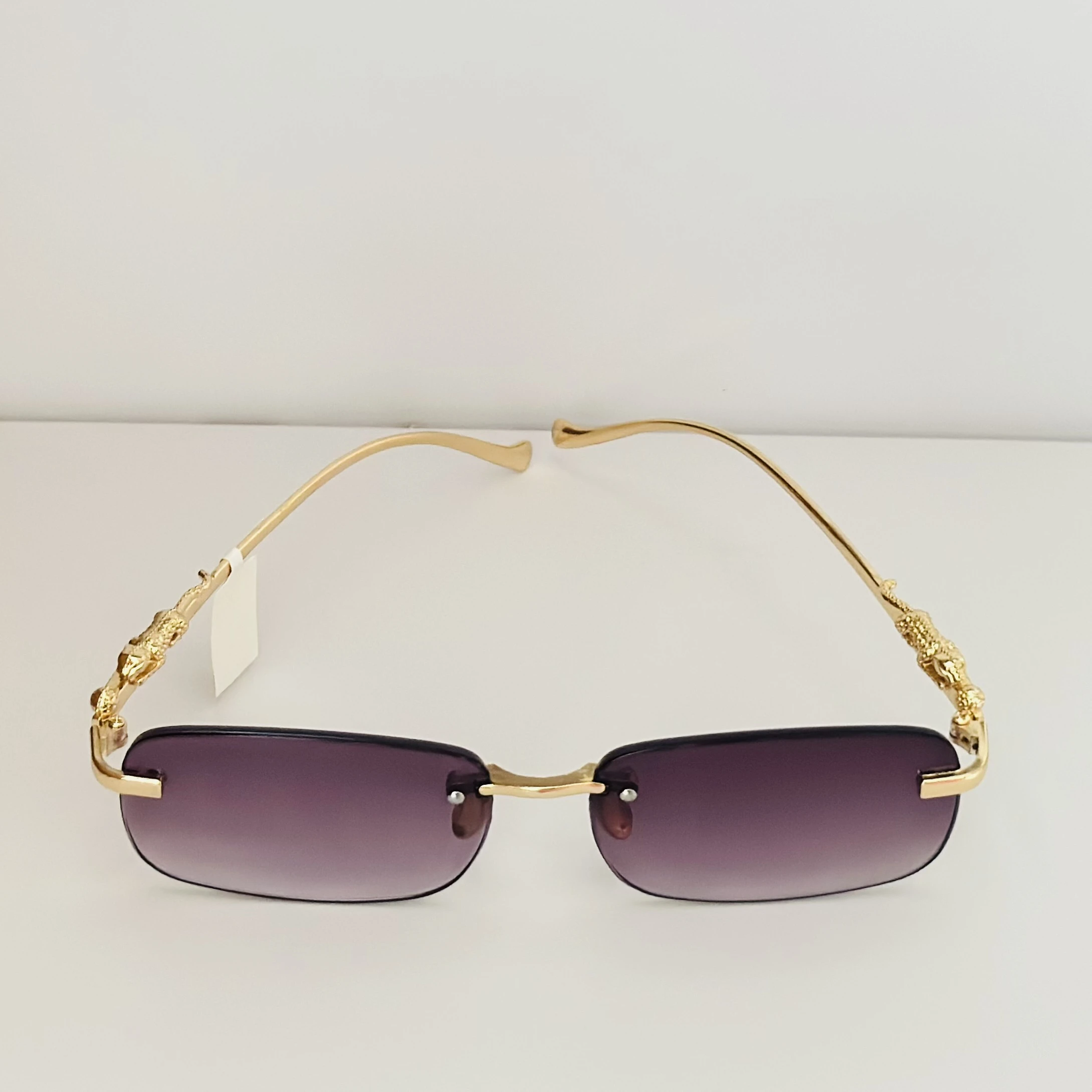 Rimless rectangular sunglasses