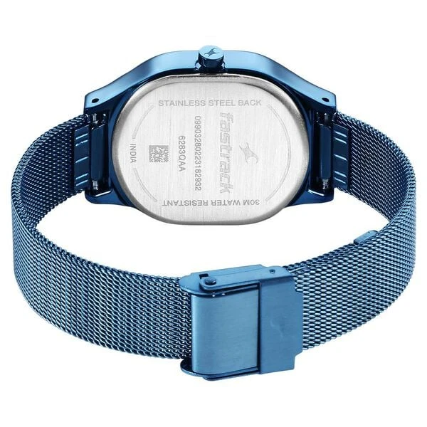 Fastrack Snob X Blue Dial Stainless Steel Strap Watch for Girls Model No. NS6283QM01
