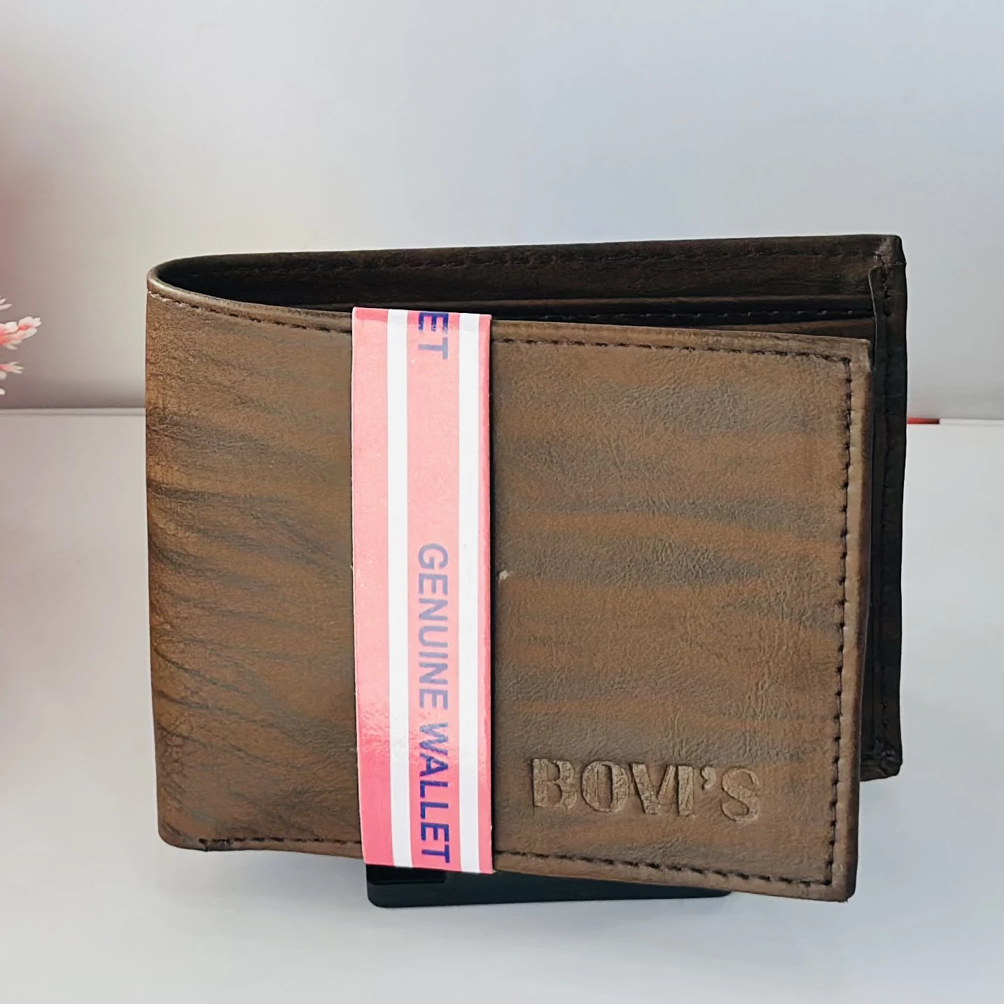 LEVI'S Men Casual Blue Genuine Leather, Denim Wallet