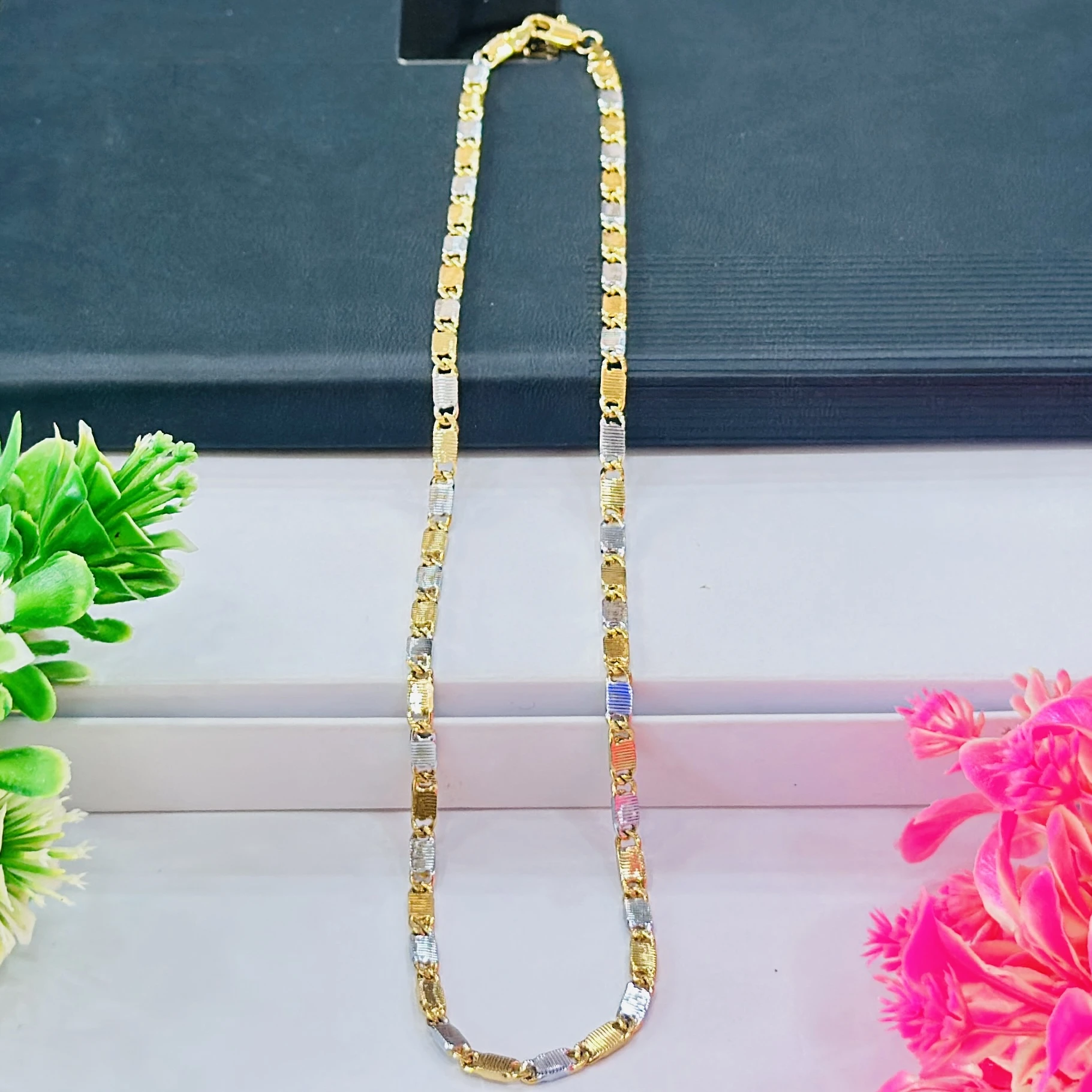 High quality gold and silver color chain for men