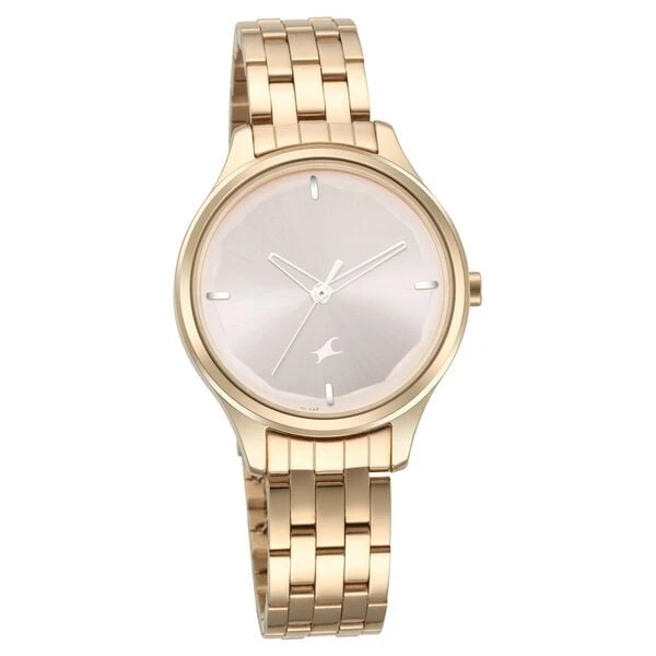 Fastrack Stunners Quartz Analog Rose gold Dial Metal Strap Watch for Girls  Model No.NT6248WM01