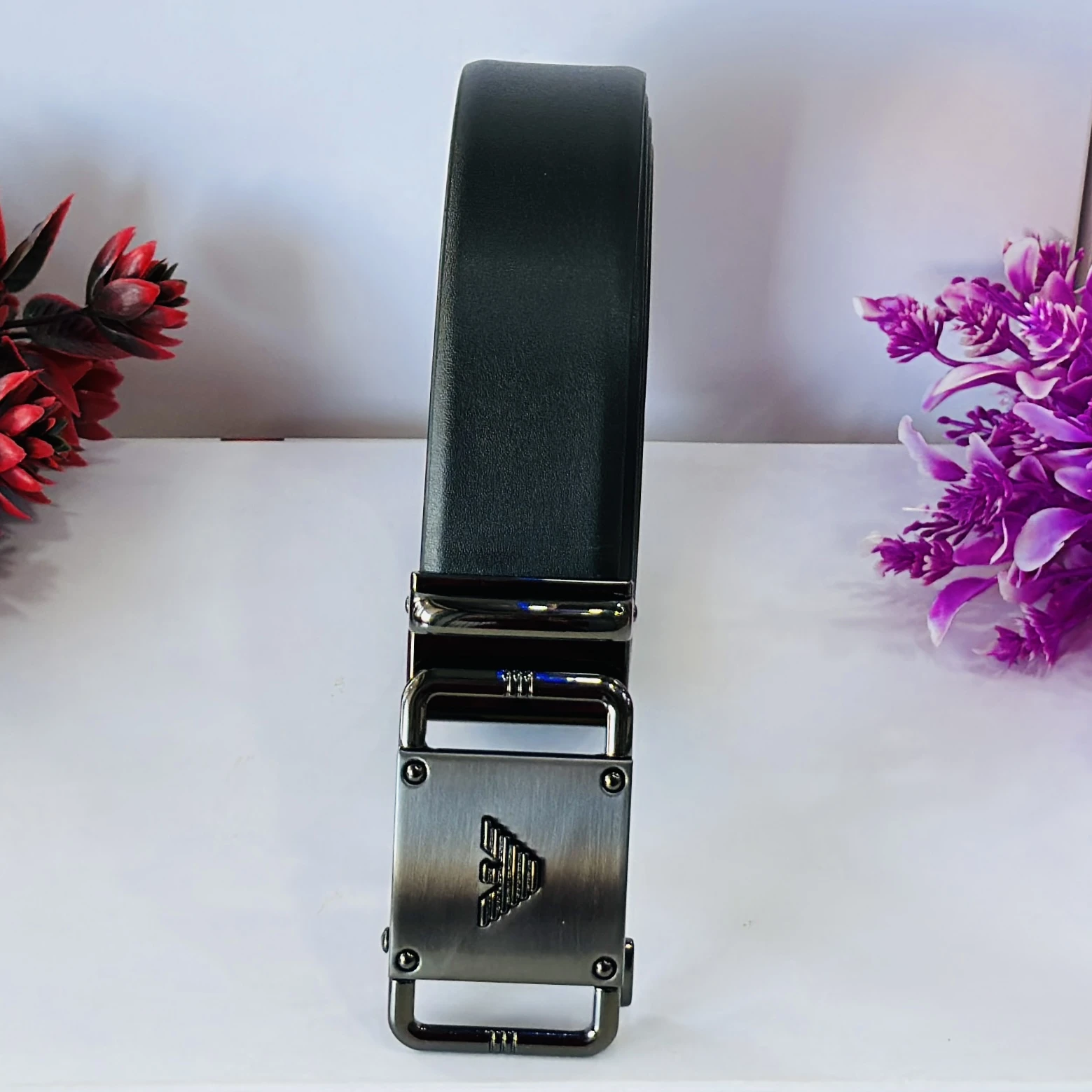 Emporio Armani black leather belt