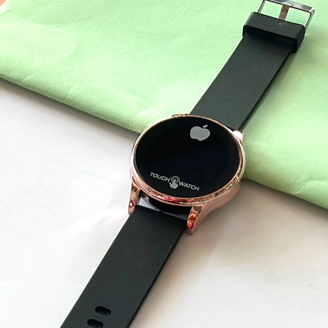 Kids digital watch with a black silicone strap