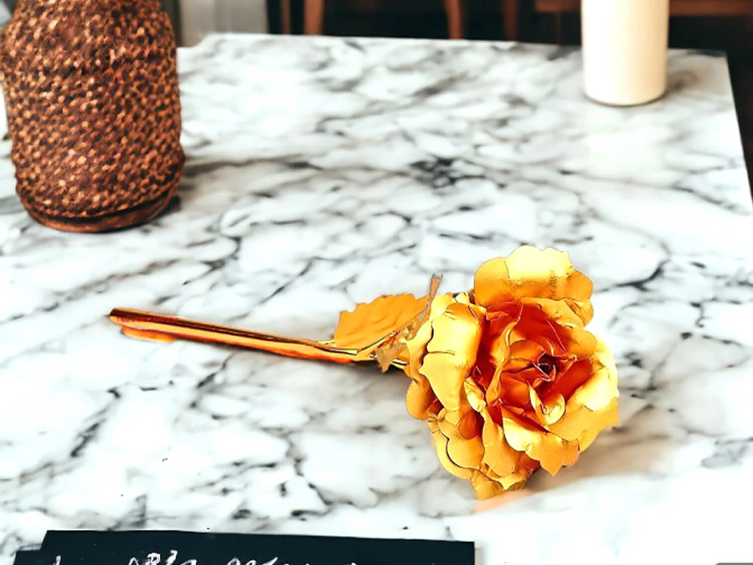 Premium Gold Plated Gold Rose Gift Box For Couple