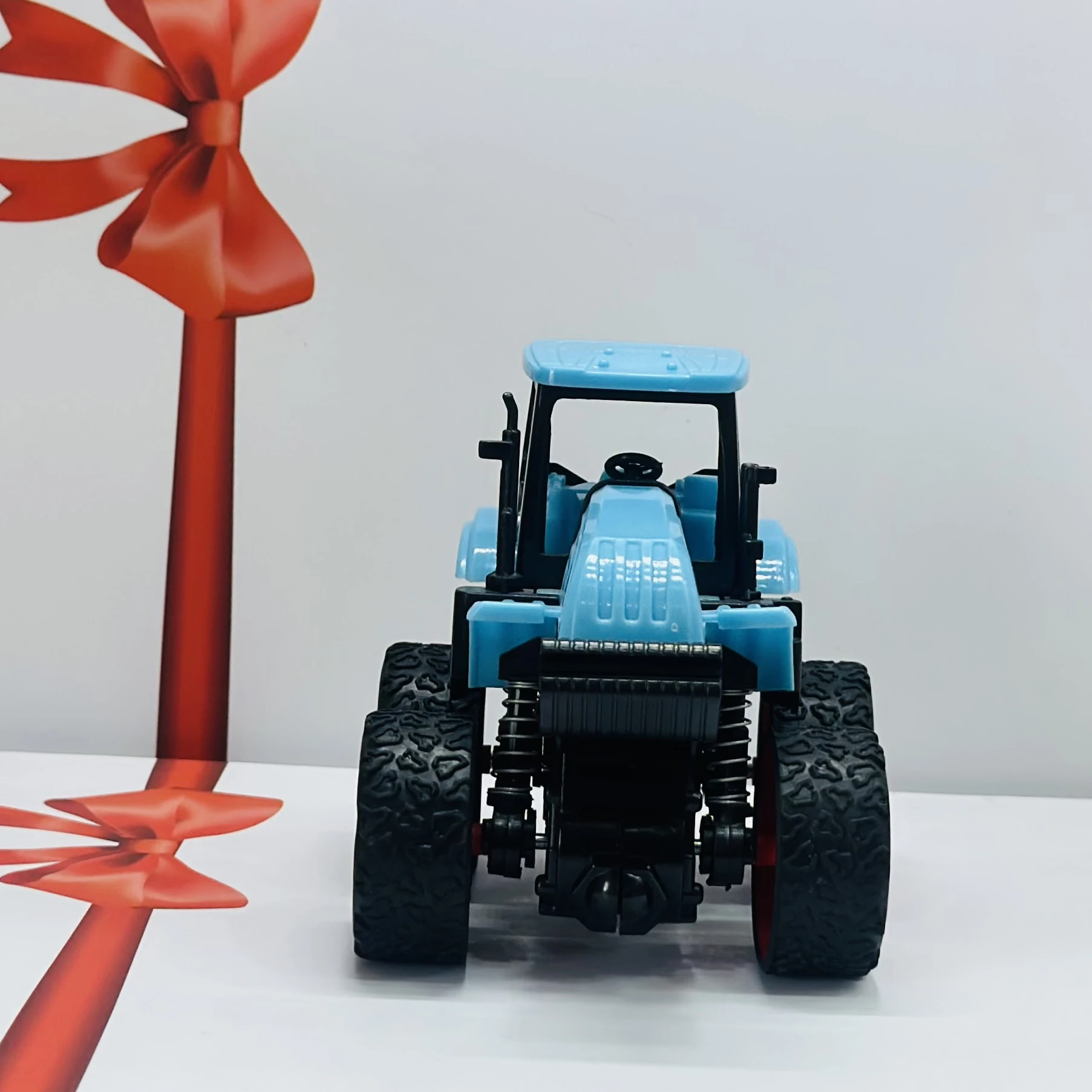 Blue toy tractor