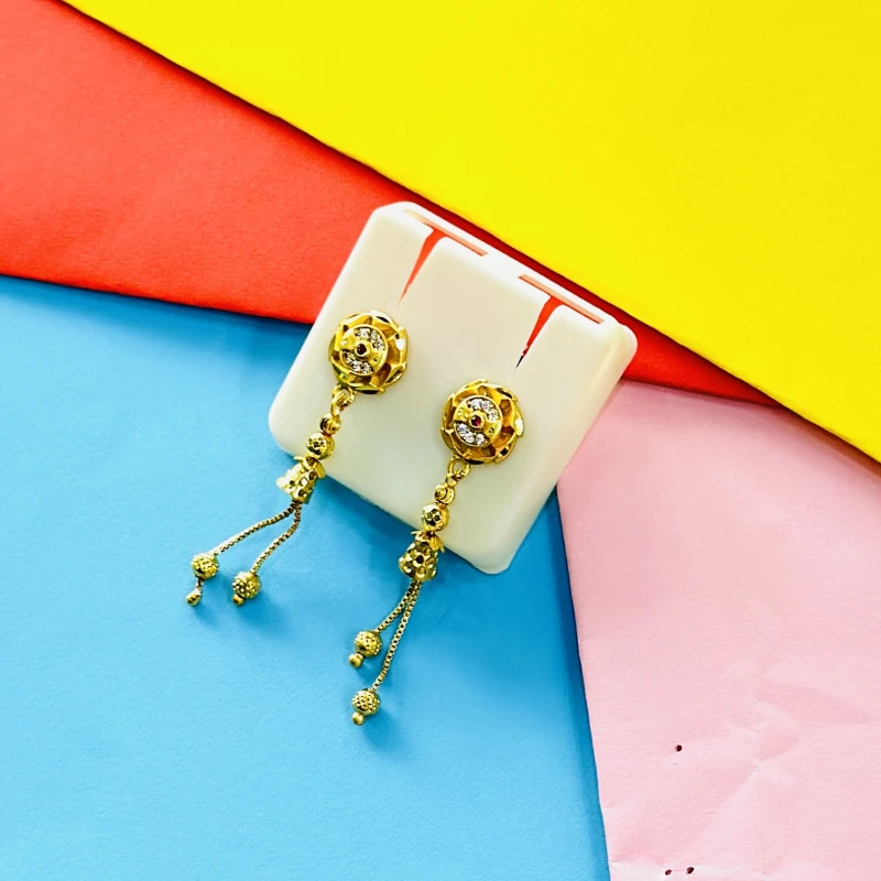 pair of gold-plated traditional drop earrings