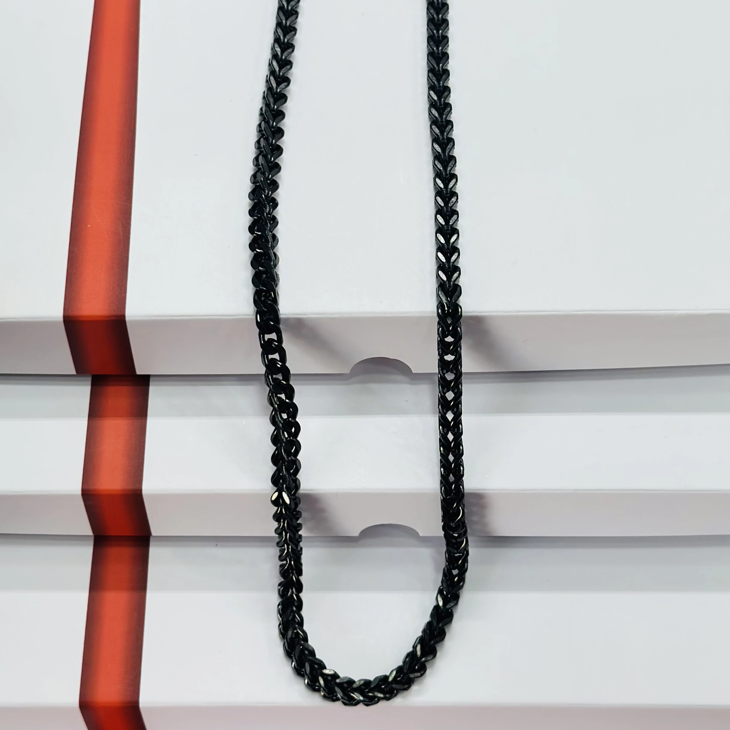 Black stainless steel wheat chain